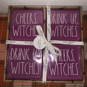 Purple Rae Dunn Coaster Set